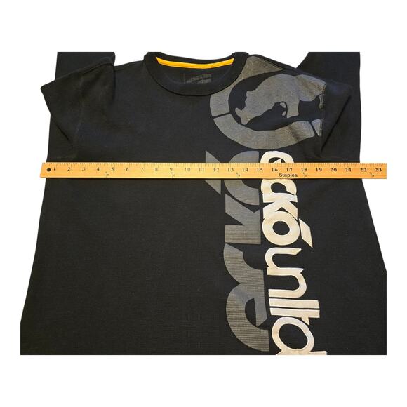 Ecko Mens Waffle Thermal Knit Shirt Size Large Black Crew Neck Raw Hem Casual - Picture 9 of 11